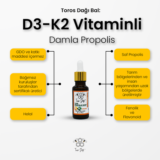 D3-K2 Vitaminli Propolis Damla 20 ml